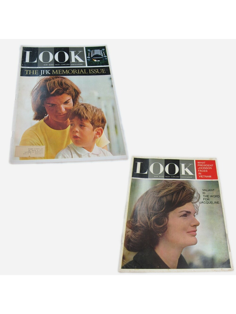 John F Kennedy Look Magazine 1964 JFK Memorial Issue & Valiant Jacqueline 28 Jan